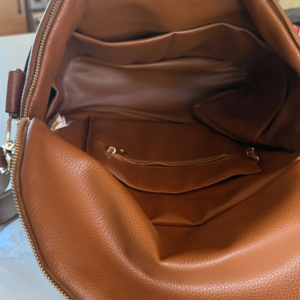 FAWN The Original Diaper Bag Backpack - Brown/ Cognac Color